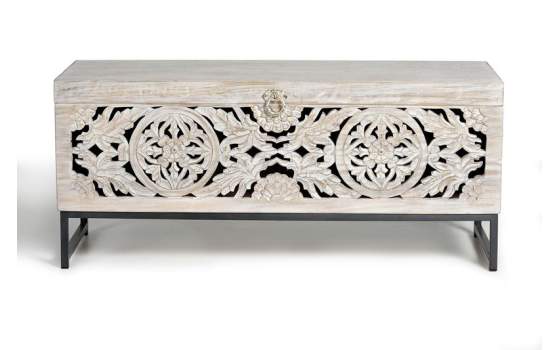 Arcon Baul Grande Tallado Oriental Mandala Serie Mykonos