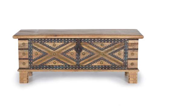 Arcon Indio Madera Mango Detalles Bronce Adeny