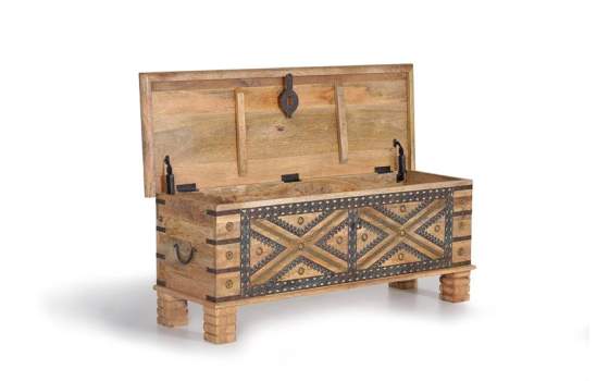 Arcon Indio Madera Mango Detalles Bronce Adeny