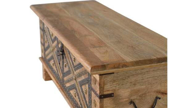 Arcon Indio Madera Mango Detalles Bronce Adeny