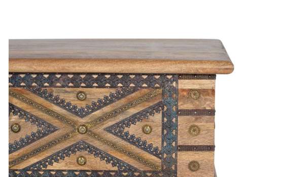 Arcon Indio Madera Mango Detalles Bronce Adeny