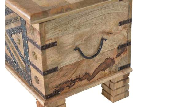 Arcon Indio Madera Mango Detalles Bronce Adeny