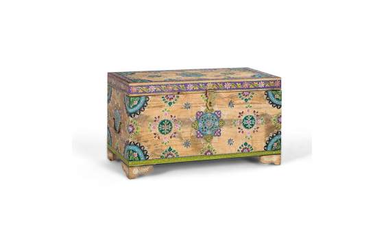 Arcon Madera Mango Pintado a Mano Estilo Oriental Anthin