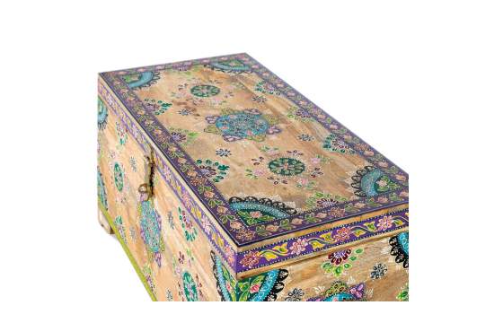 Arcon Madera Mango Pintado a Mano Estilo Oriental Anthin