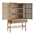 Armario 2 Puertas 1 Cajon Madera y Rattan Estilo Actual Bracke
