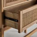 Armario 2 Puertas 1 Cajon Madera y Rattan Estilo Actual Bracke
