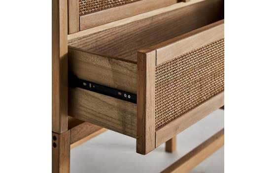 Armario 2 Puertas 1 Cajon Madera y Rattan Estilo Actual Bracke