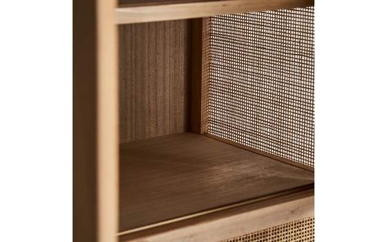 Armario 2 Puertas 1 Cajon Madera y Rattan Estilo Actual Bracke