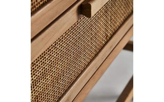 Armario 2 Puertas 1 Cajon Madera y Rattan Estilo Actual Bracke