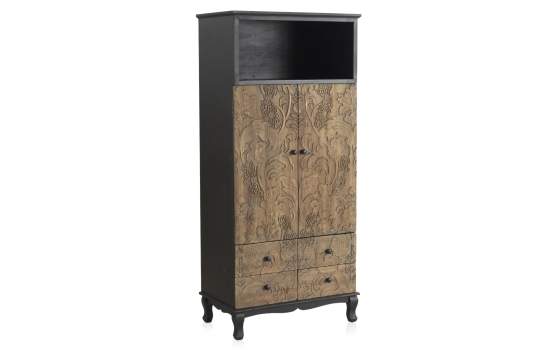 Armario 2 Puertas 2 Cajones Tallados Vintage Serie Black