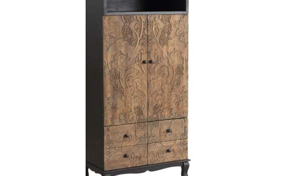 Armario 2 Puertas 2 Cajones Tallados Vintage Serie Black