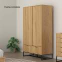Armario 2 Puertas Correderas Diseño Actual  Natural Anube