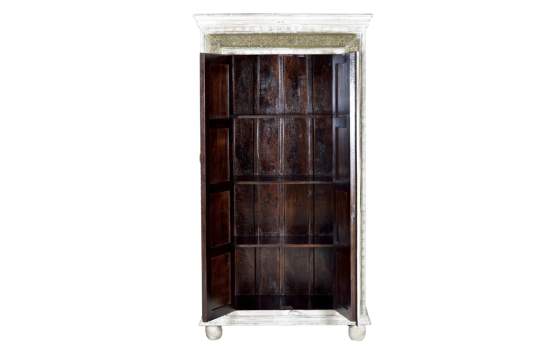 Armario 2 Puertas Craquelado Decape Blanco Bronce Banjala