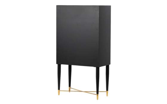 Armario 2 Puertas Diseño Cristal Madera Azul Negro Oro Egypt