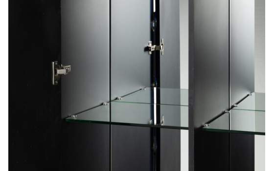 Armario 2 Puertas Diseño Cristal Madera Azul Negro Oro Egypt