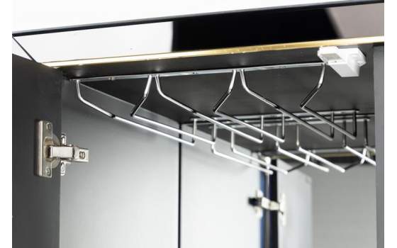 Armario 2 Puertas Diseño Cristal Madera Azul Negro Oro Egypt