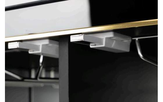 Armario 2 Puertas Diseño Cristal Madera Azul Negro Oro Egypt