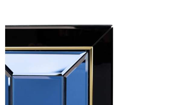 Armario 2 Puertas Diseño Cristal Madera Azul Negro Oro Egypt