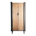 Armario 2 Puertas Madera Metal Estilo Industrial Serie Briec