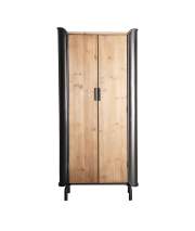 Armario 2 Puertas Madera Metal Estilo Industrial Serie Briec
