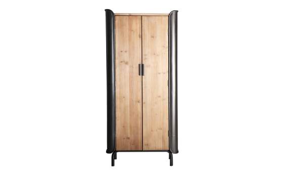 Armario 2 Puertas Madera Metal Estilo Industrial Serie Briec