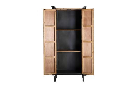 Armario 2 Puertas Madera Metal Estilo Industrial Serie Briec