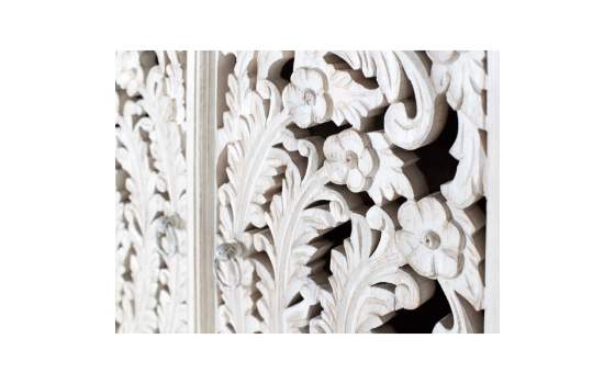 Armario 2 Puertas Madera Tallada Blanco Decape Aditas