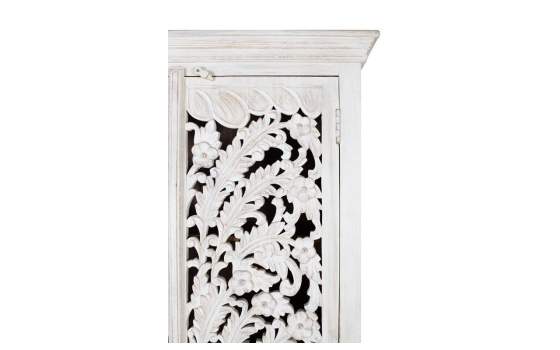 Armario 2 Puertas Madera Tallada Blanco Decape Aditas