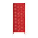 Armario 2 Puertas Metalico Rojo Estilo Industrial Serie Arvert