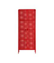 Armario 2 Puertas Metalico Rojo Estilo Industrial Serie Arvert