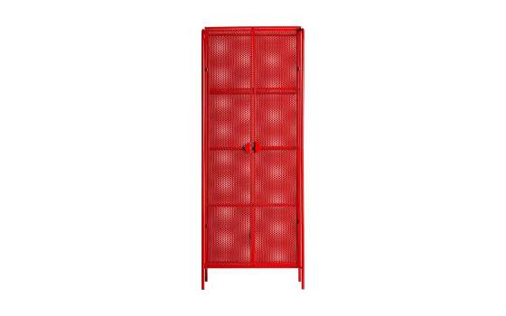Armario 2 Puertas Metalico Rojo Estilo Industrial Serie Arvert