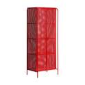 Armario 2 Puertas Metalico Rojo Estilo Industrial Serie Arvert