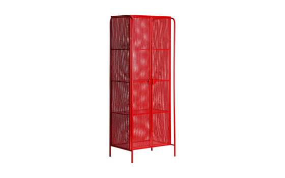 Armario 2 Puertas Metalico Rojo Estilo Industrial Serie Arvert