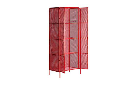 Armario 2 Puertas Metalico Rojo Estilo Industrial Serie Arvert
