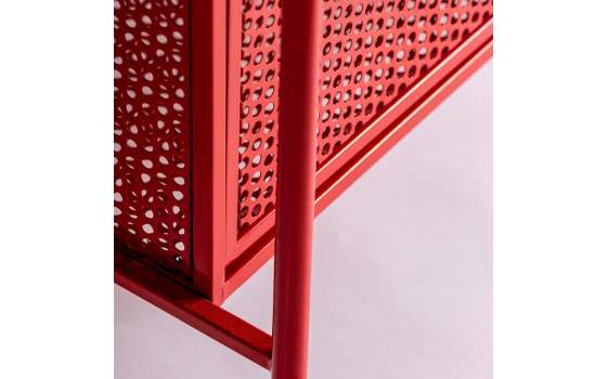 Armario 2 Puertas Metalico Rojo Estilo Industrial Serie Arvert