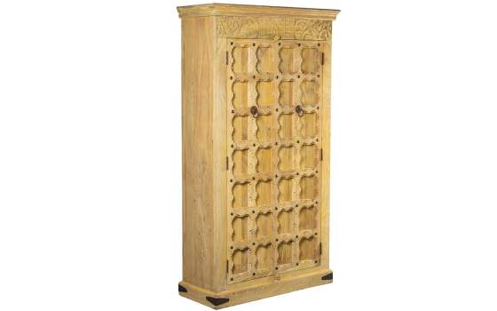 Armario 2 Puertas Rustico Madera Mango Natural Serie Ardimt