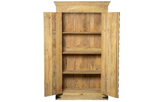 Armario 2 Puertas Rustico Madera Mango Natural Serie Ardimt