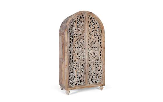 Armario 2 Puertas Talladas Blanco Decape Serie Amored