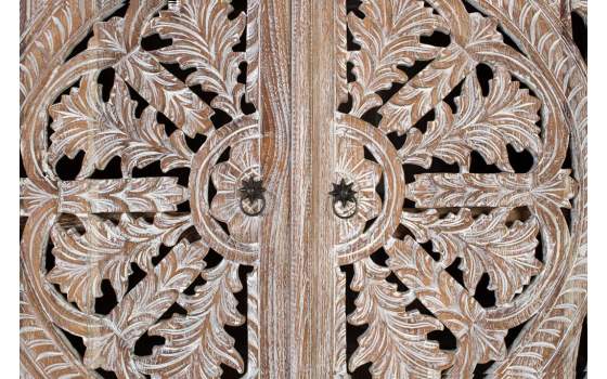 Armario 2 Puertas Talladas Blanco Decape Serie Amored