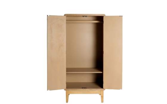 Armario Actual 2 Puertas Madera y Rejilla Ratan Doazit