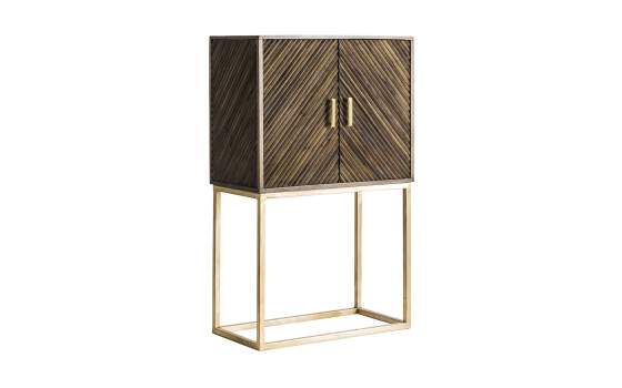 Armario Bar 2 Puertas Madera Metal Serie Kraj
