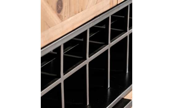 Armario Botellero 2 Puertas 1 Cajon Madera y Acero Longford