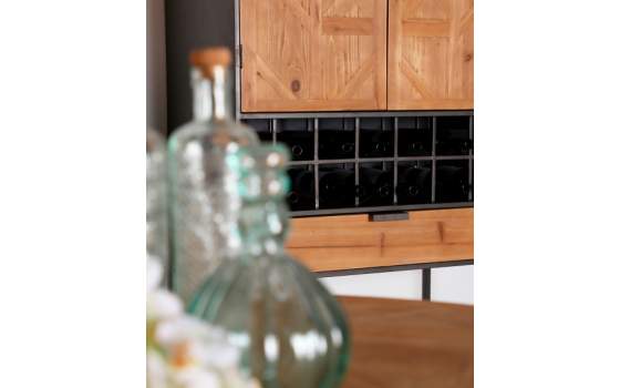 Armario Botellero 2 Puertas 1 Cajon Madera y Acero Longford