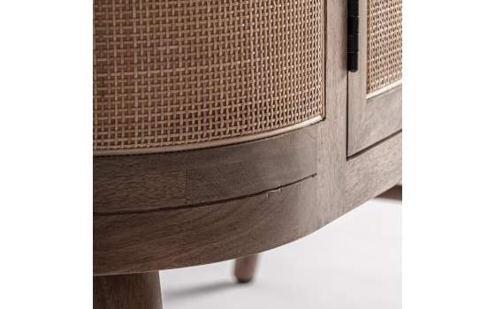 Armario Contemporaneo 2 Puertas Madera y Ratan Serie Beckley