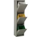 Armario cubos de Reciclaje 3 Recipientes Gris Serie Arbasola