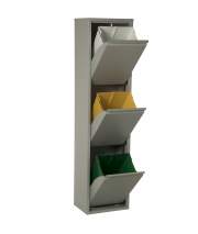 Armario cubos de Reciclaje 3 Recipientes Gris Serie Arbasola