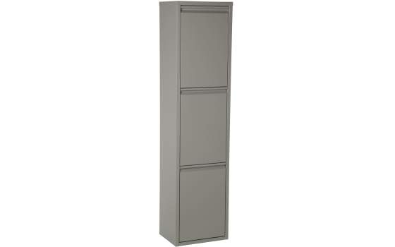 Mueble reciclaje 3 cubos de basura metal gris mate