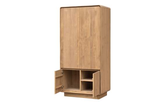 Armario Dormitorio Actual 4 Puertas Teca Natural Serie Eyre