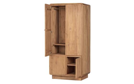 Armario Dormitorio Actual 4 Puertas Teca Natural Serie Eyre