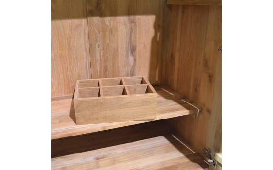 Armario Dormitorio Actual 4 Puertas Teca Natural Serie Eyre